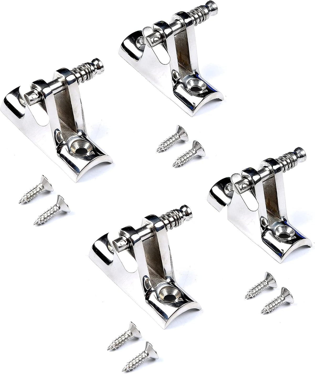 Mxeol Bimini Top Deck Hinges Fitting Concave Base Hardware with Quick Pins