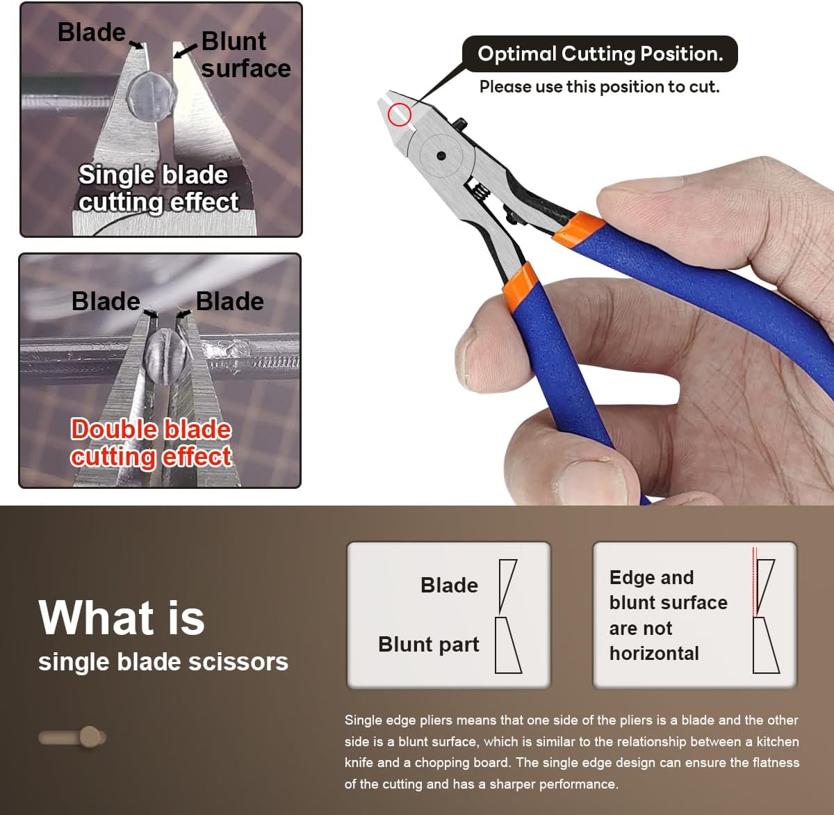 Model Nippers, Sprue Cutter with Ultra-thin Single-Blade | Stiff Spring , Hobby Nippers for Gundam Repairing Plastic