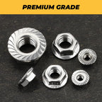 100pk #10-24 Flange Nuts, 304 Stainless Serrated Flange Lock Nuts
