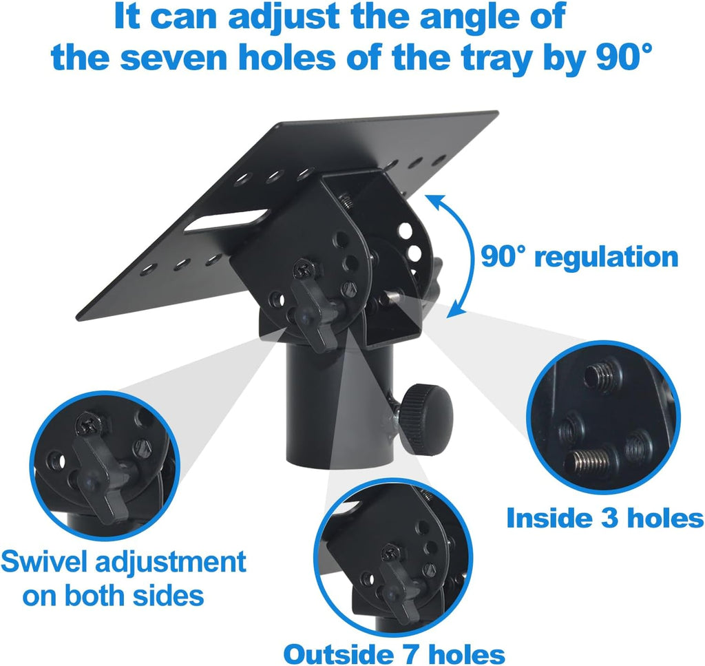 Speaker Stand Adapter, Adjustable Angle，Holds up to 110lbs,2 Packs | Adjustable All Metal 35mm Speaker Adapter Top