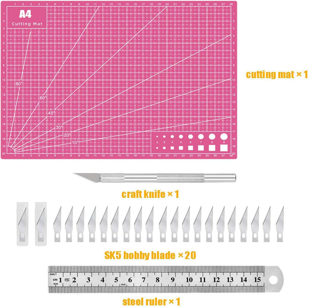 Self Healing Sewing Mat, Exacto Knife Precision Carving Craft Hobby Knife Kit for DIY Art Work Cutting, Hobby