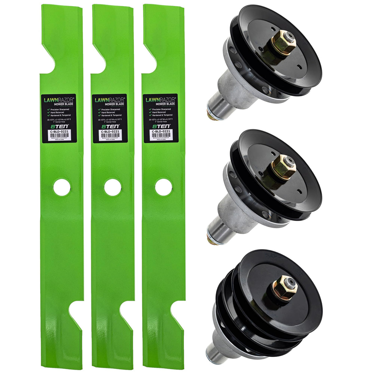 8TEN Blade Spindle Kit for Exmark 103-9076 103-6403 60 Inch Deck