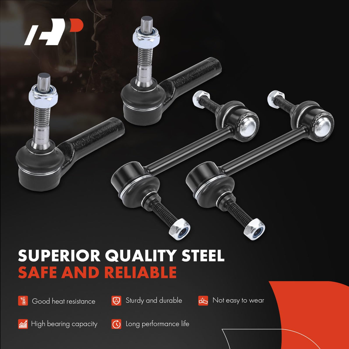A-Premium 8Pcs Suspension Kit, Front Inner & Outer Tie Rod End