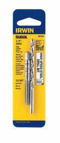 Irwin Tools IRWIN Drill And Tap Set, 1/4-Inch - 20 NC Tap and 13/64-Inch Drill Bit (80230)