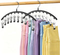 Legging Organizer for Closet, 2 Pack Metal Yoga Pants Hangers w/10 Clips Holds 20 Leggings, Space Saving Hanging