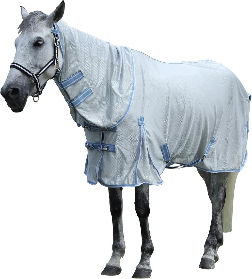 Horse Fly Sheet with Neck, Open Weave Mesh for Hot Weather