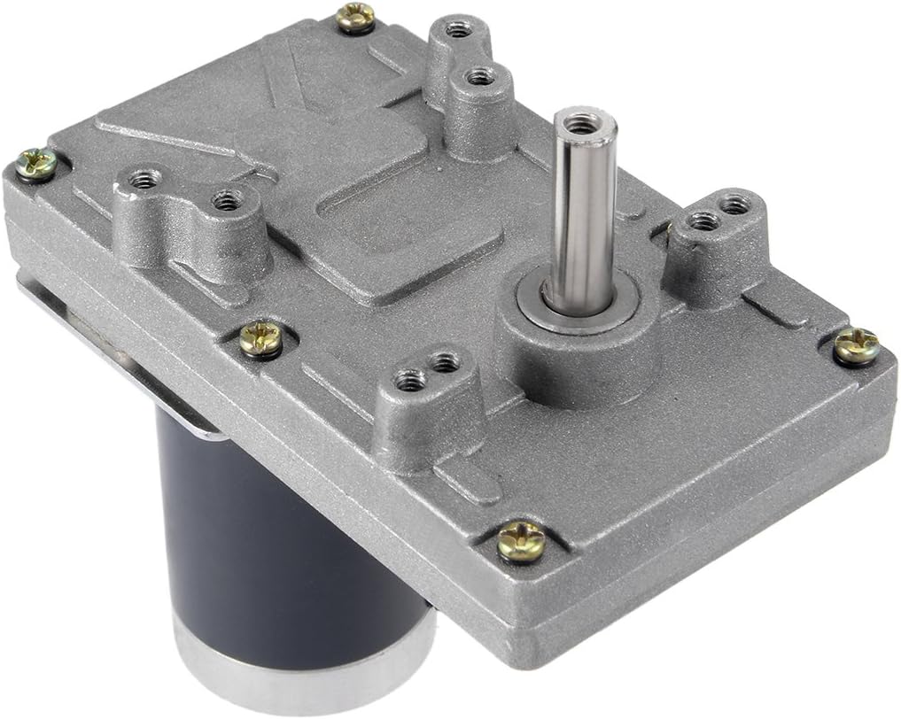 uxcell 24V DC 70 RPM Gear Motor High Torque Electric Reduction Gearbox Eccentric Output Shaft