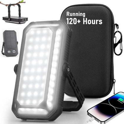 LED Camping Lantern Rechargeable, 10000mAh Portable Solar Camping Lights up to 120+ Hours, 12 Light Modes, Dimmable