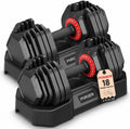 Adjustable Dumbbell Set 50LB, 18-in-1 Free Weight Adjustable Dumbbells, One-Hand Twist Adjust, Space-Saving Design