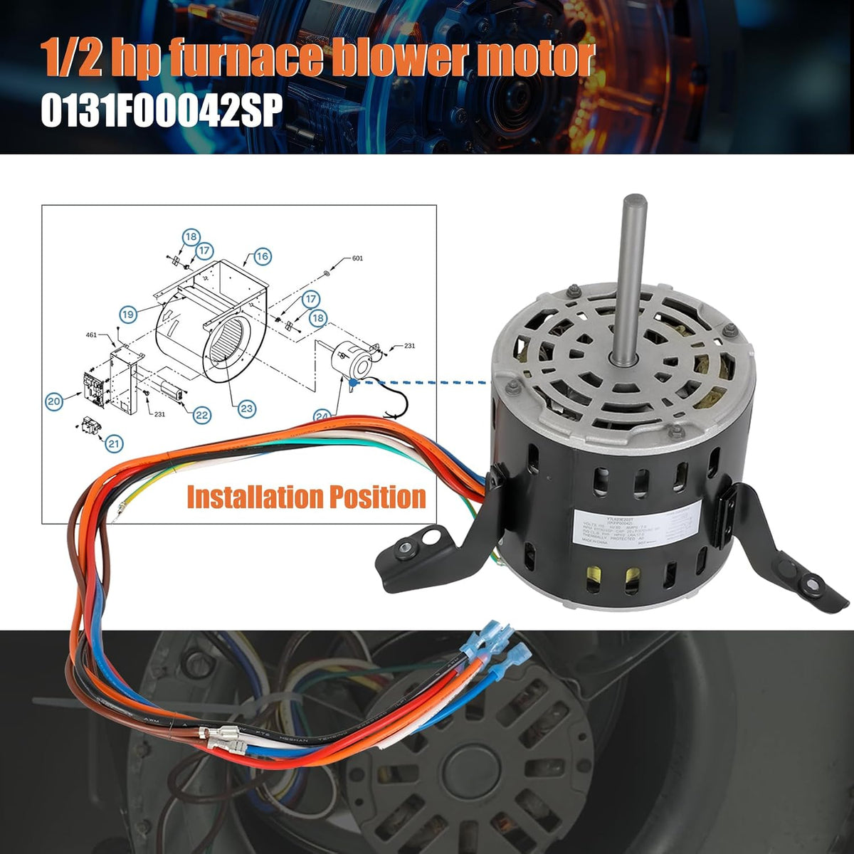 0131F00042SP Blower Motor, Replaces Goodman 0131F00042SP