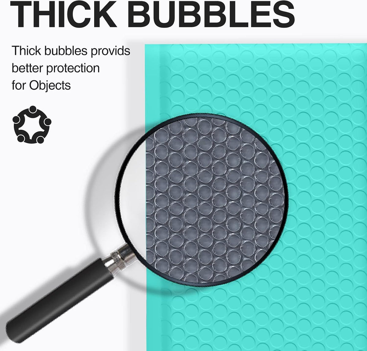Bubble Mailers 4x8" Teal 50 Pack Usable Size 4x7" Padded Envelopes