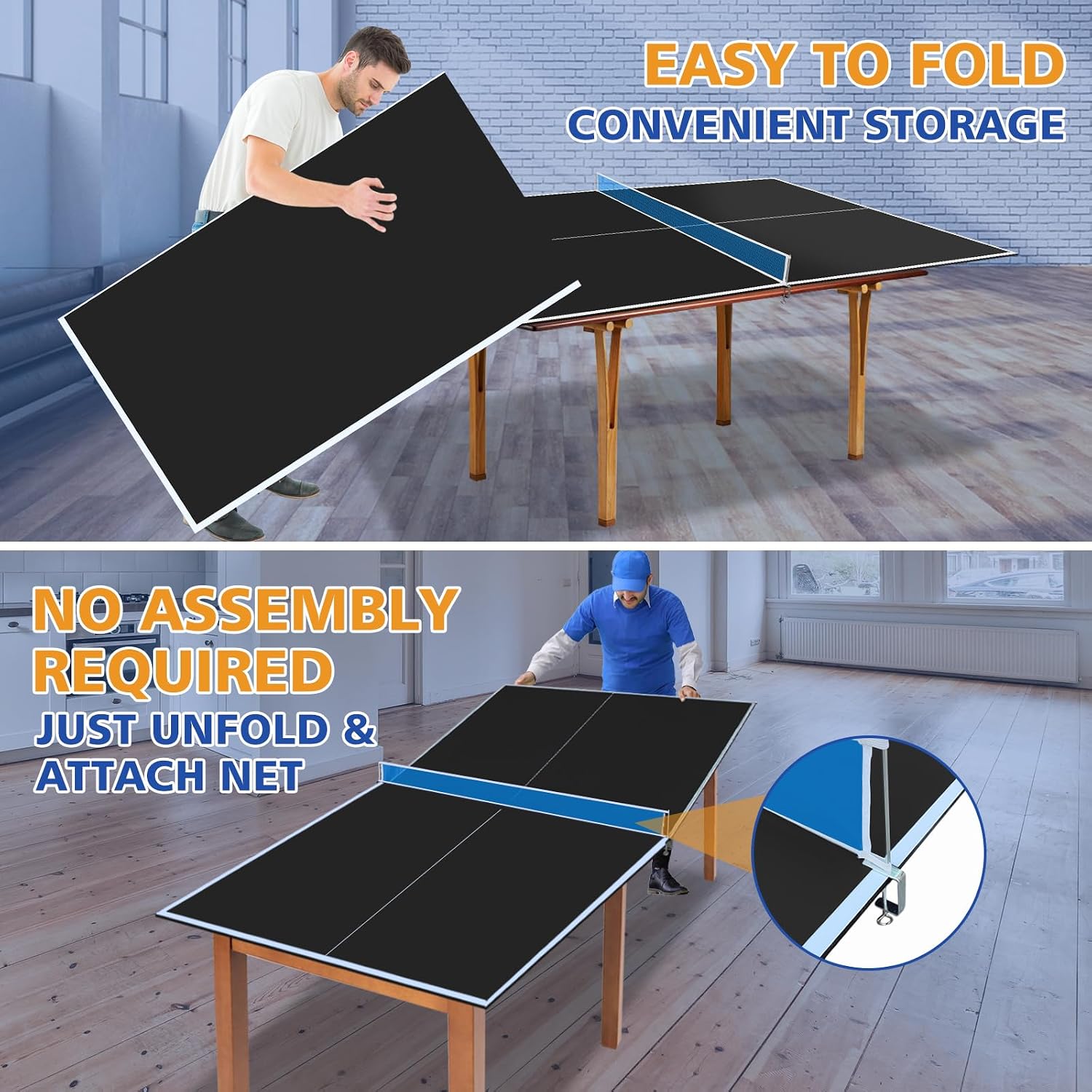 Ping Pong Table Top for Billiard Table, 9FT Foldable Table Tennis Table Topper for Pool Table, Indoor Outdoor Table