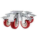 4" Swivel Caster Wheels Set of 4 with Dual Locking Brake, Heavy Duty Plate Casters, 1763 lbs Static Load, for