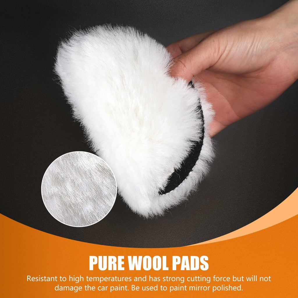 Buffing Polishing Pads 5 Inch, 7Pcs Buffing Sponge Pads Kit 5.5" Face for 5" Backing Plate, Compound Cutting Foam