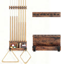 Wall Mount Pool Cue Holder – Hardwood Billiards Cue Rack for 8 Sticks, Pool Stick Wall Mount Storage Organizer, Pool