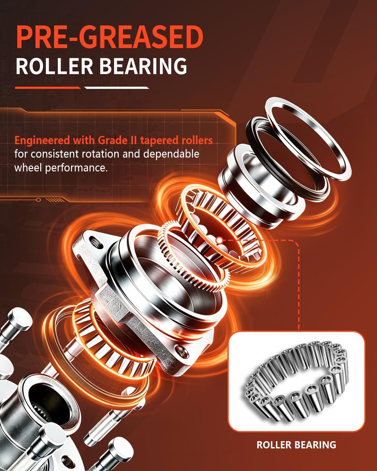 515054 2WD ONLY Front Wheel Bearing Hub Assembly 6 Lug w/ABS