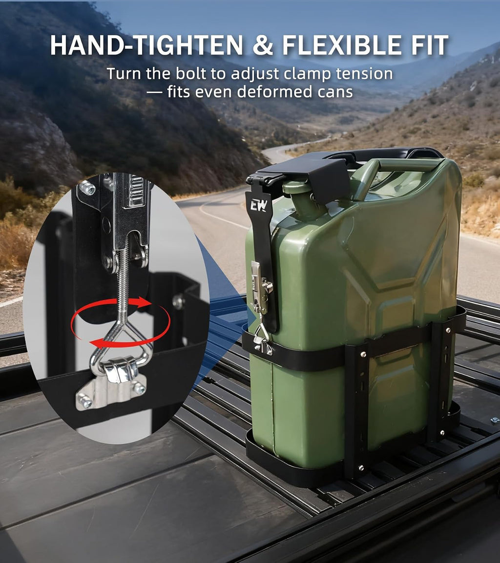 5 Gallon Jerry Gas Can Mount, 20 Liter Anti-Theft Jerry Can Holder Steel Water Container Carrier Lockable Mounting