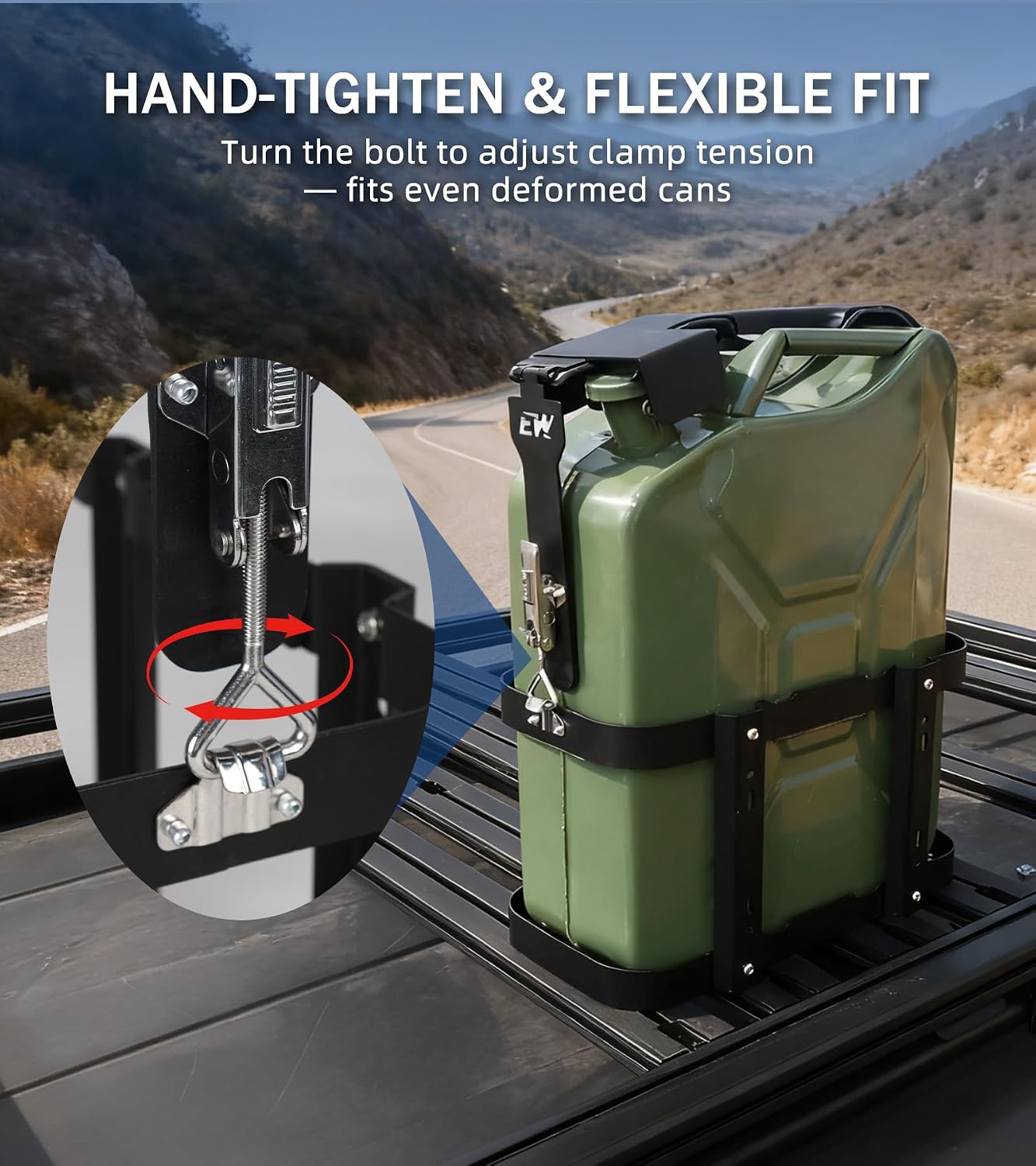 5 Gallon Jerry Gas Can Mount, 20 Liter Anti-Theft Jerry Can Holder Steel Water Container Carrier Lockable Mounting
