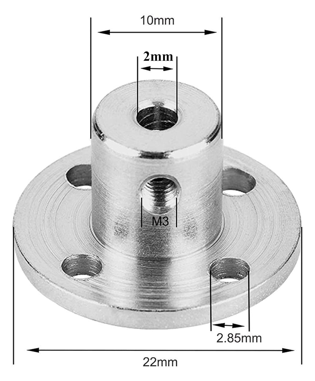 daier 4Pcs 2mm Flange Coupling Connector, Rigid Guide Model Coupler Accessory, Shaft Axis Fittings for DIY RC Model Motors