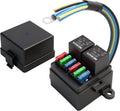12V 6-Way Pre-Wired Fuse Relay Box with 2X 40A 4-Pin SPST Relays