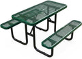 4ft Heavy-Duty Commercial Metal Outdoor Picnic Table, Green