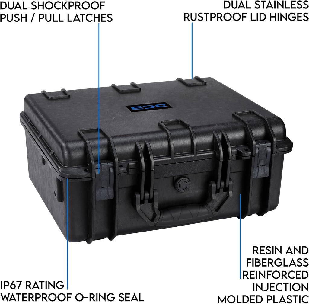 Cases - Element 4795F Waterproof Hard Case with Foam Insert - IP67 Dustproof | Impact-Resistant | 19 x 16 x 9 Ext Dim