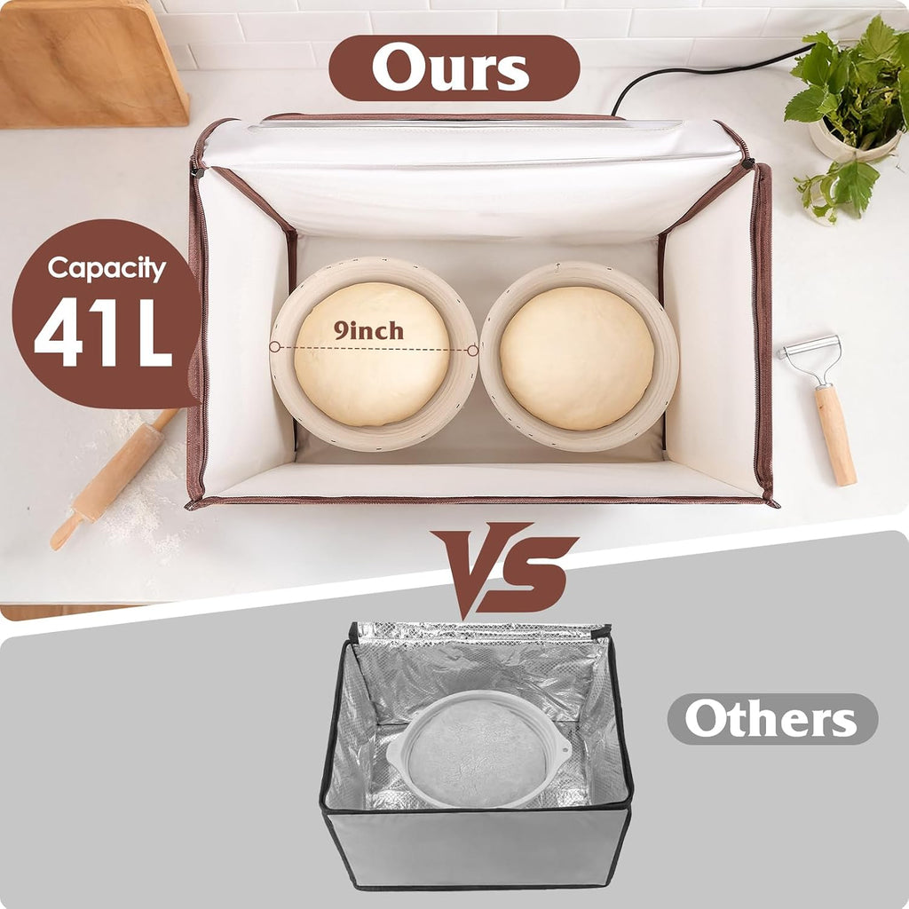Bread Proofing Box with Shelf, Foldable dough proofing box with 24H Timer