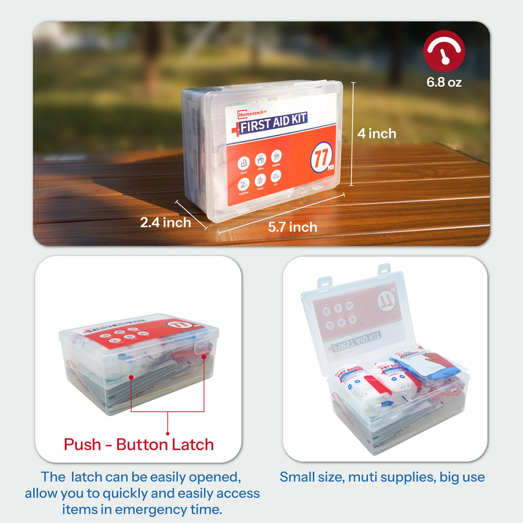 First Aid Kit Refill - Extra Replacement Supplies for First Aid Kits, Loose Packed Restock Supply Pack -77 Piece