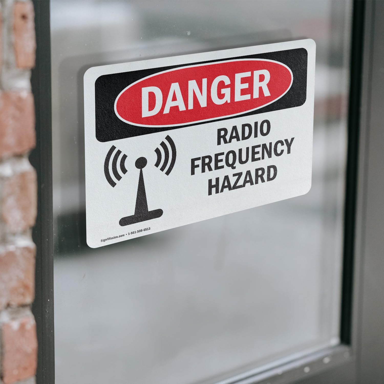 (2 Pack) Radio Frequency Hazard OSHA Danger Sign 10 Inch X 7 Inch Vinyl Label Decal Sticker Weather Resistant, UV
