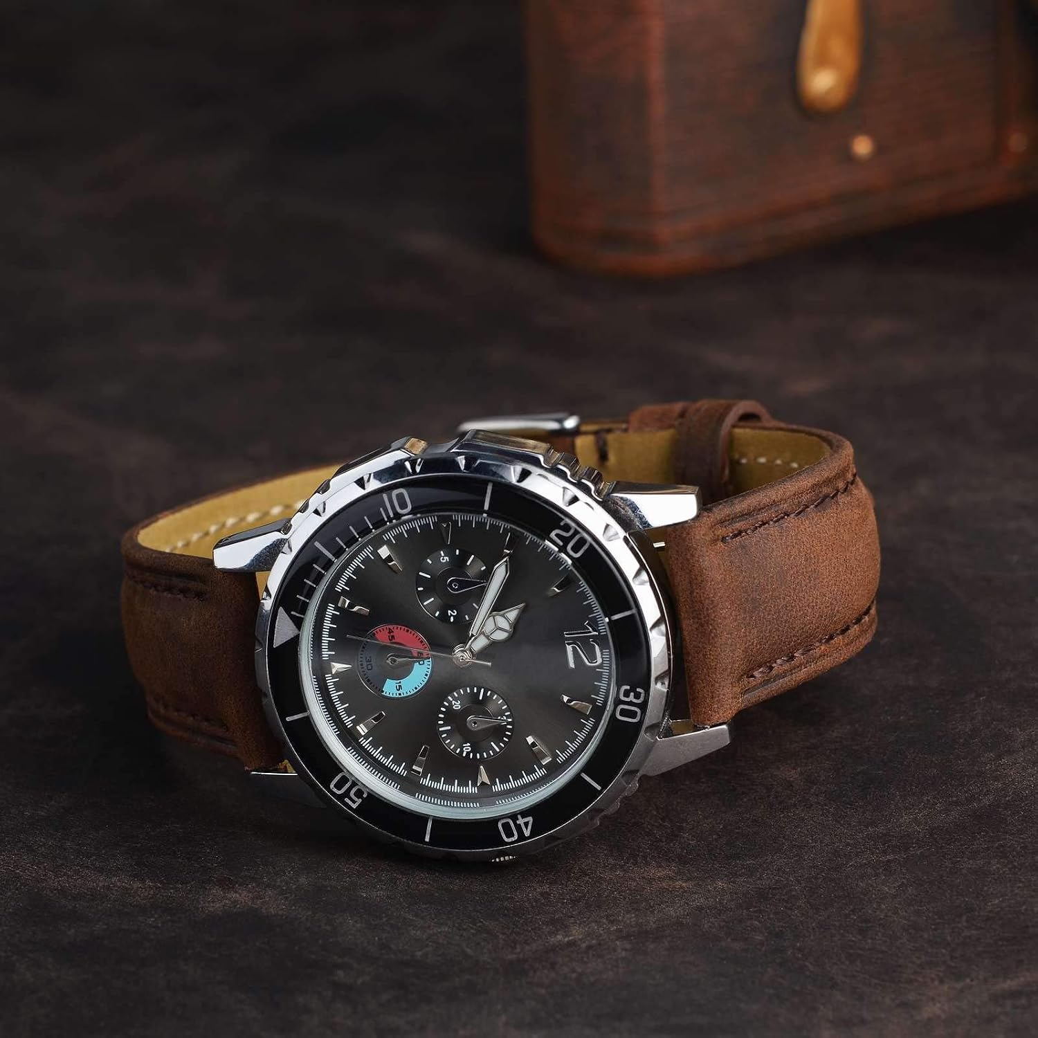 Watch Strap, Vintage Leather Replacement Bracelet, Band Width-14mm 15mm 16mm 17mm 18mm 19mm 20mm 21mm 22mm 23mm 24mm