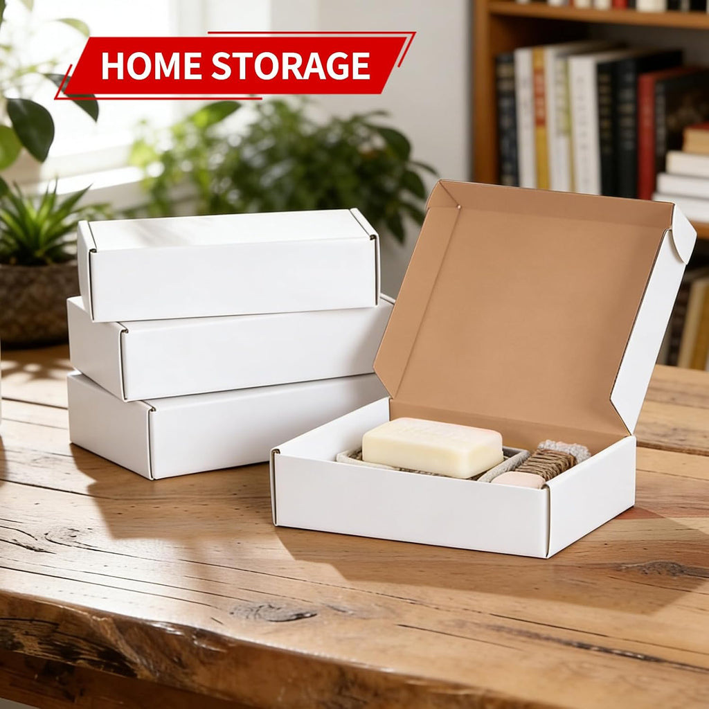 12x10x3 Inches Shipping Boxes Set of 20, Large Corrugated Cardboard Boxes, White Mailer Box for Small Business