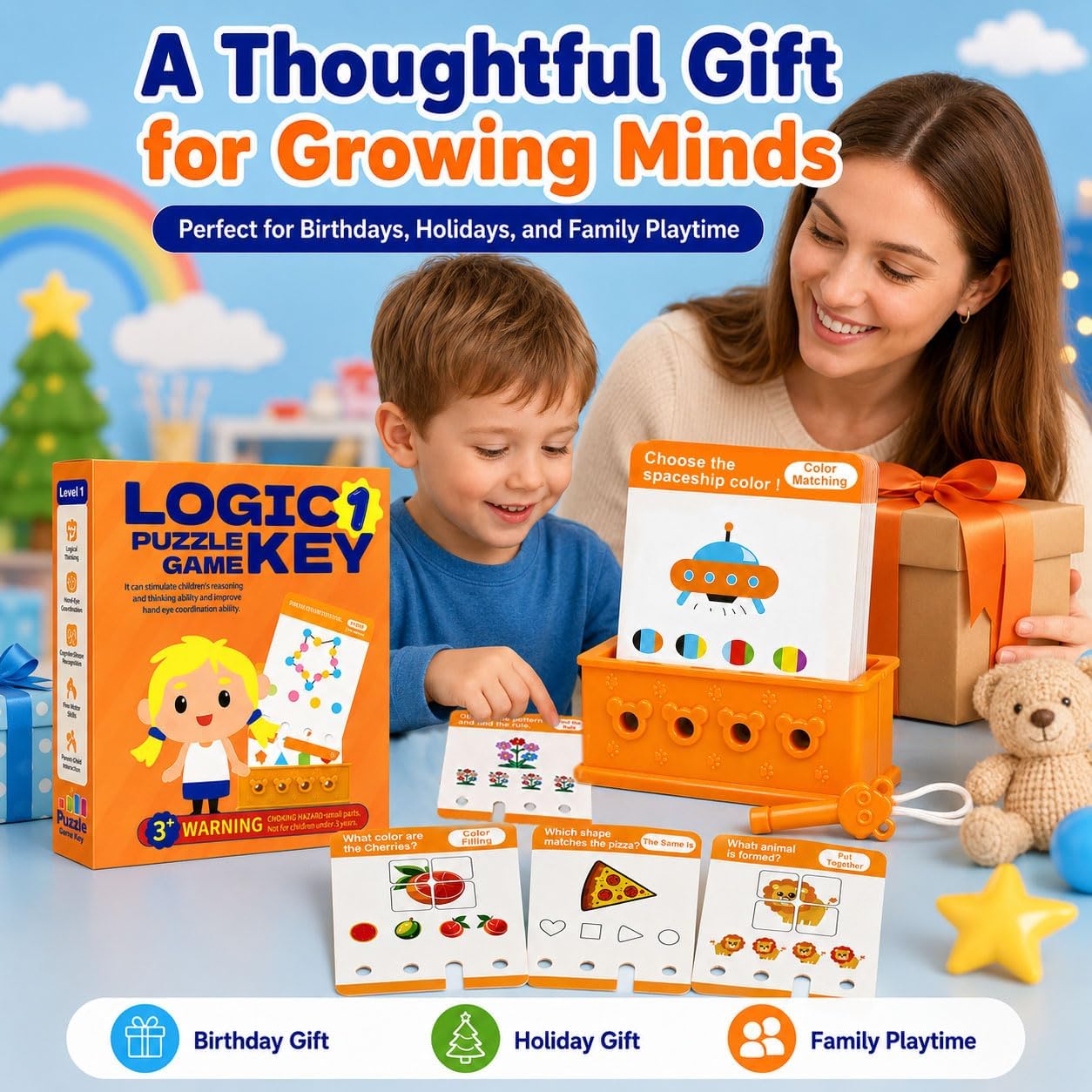 Preschool Learning Toys for Toddlers 3-5, Educational Toys | Includes 32 Double-Sided Cards with 64 Fun Challenges to