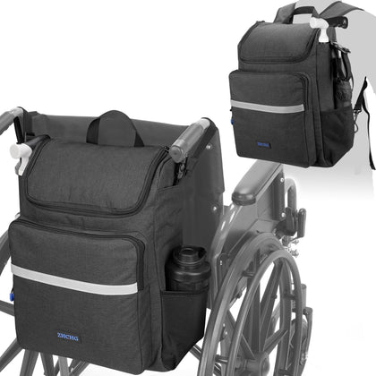 Upgrade Wheelchair Bags to Hang on Back, Multi-Functional Wheelchair Accessories, Casual Backpack, Durable Large