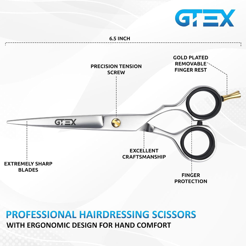 Hair Scissors, 6.5 inch Professional Hair Cutting Scissors for Women Men Adults - Barber Scissors Hair Shears - Super