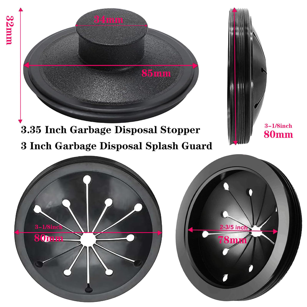 3 Inch Garbage Disposal Splash Guard Collar Sink Garbage Disposal Splash Guard for Whirlaway, Waste King, Sinkmaster and GE Models with 3.35 Inch Sink Stopper Replacement Garbage Disposal Stopper