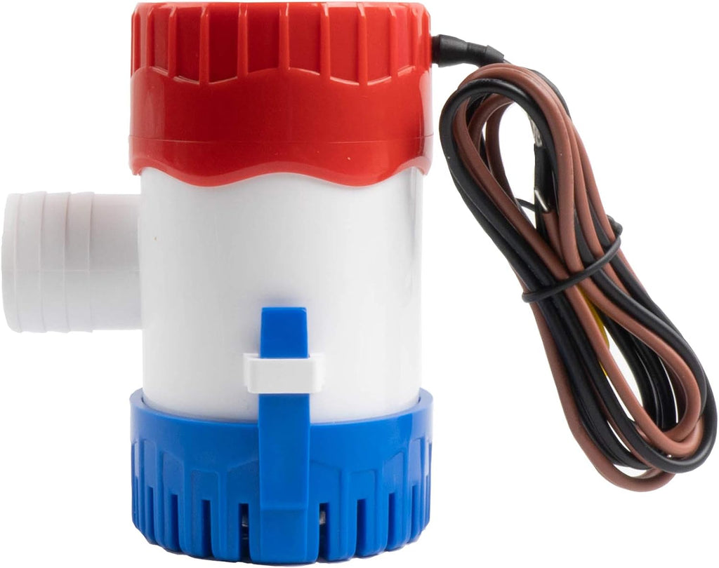 Sanuke 1100GPH Bilge Pump 12V for Boats, 1-1/8" Outlet, Non-Automatic Pump
