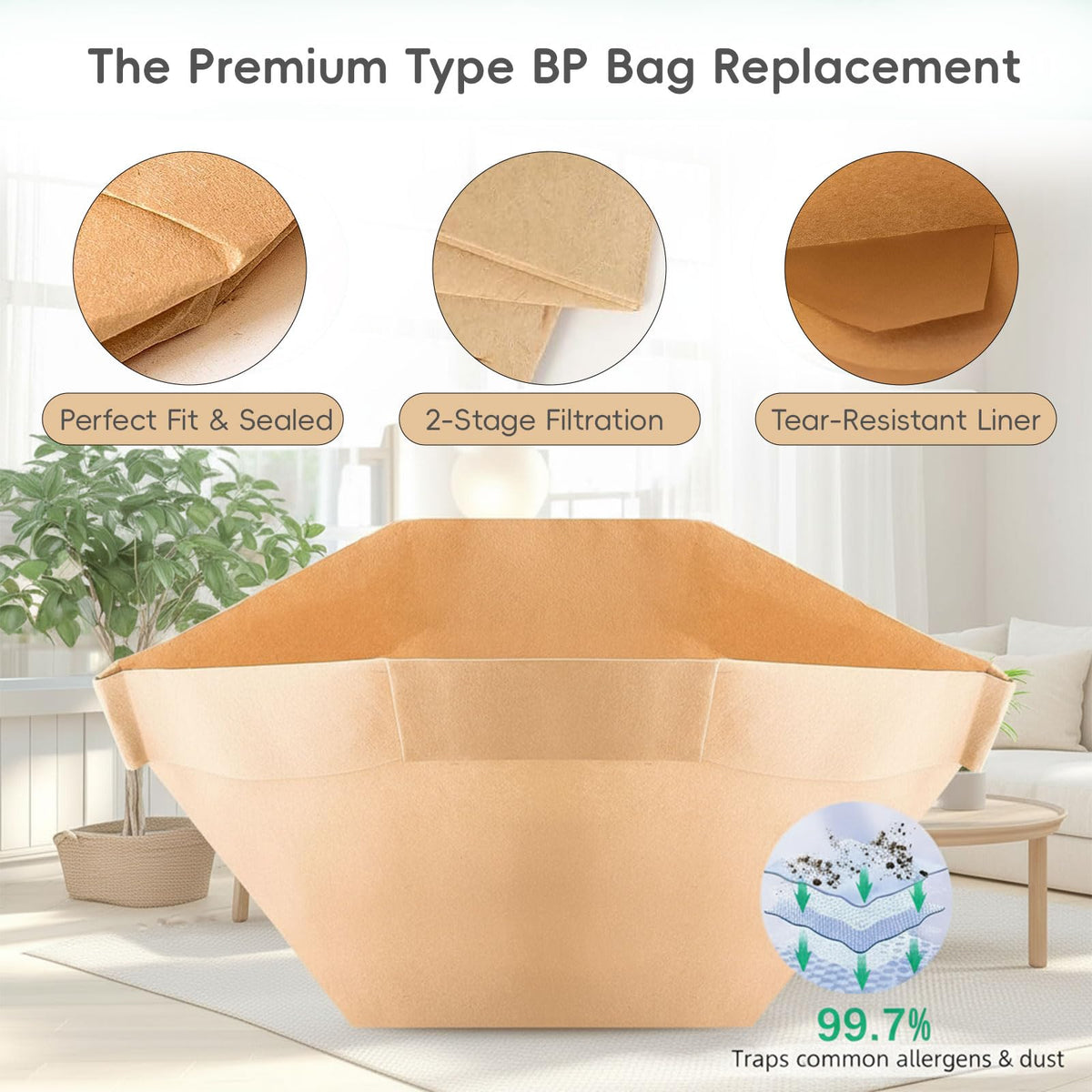 20 Pack Type BP Vacuum Bags Compatible with Hoover C2401 Backpack Vacuum
