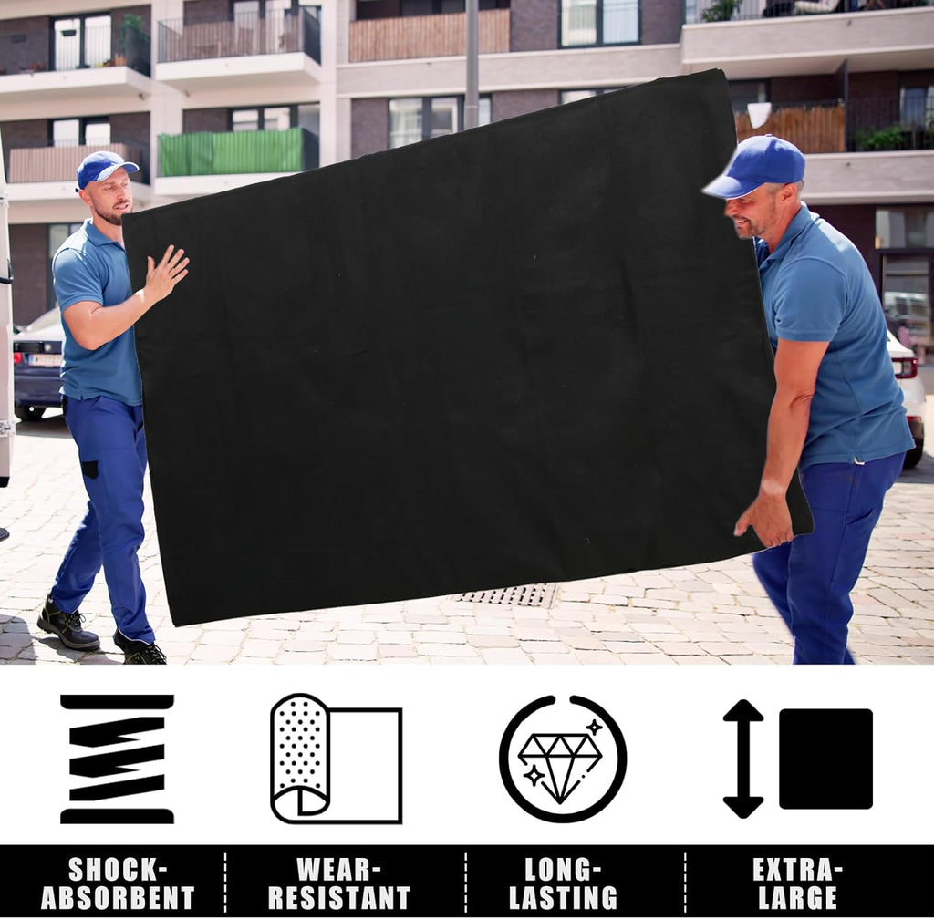 2 Pcs 80" X 144" Extra Large Moving Blankets Heavy Duty, Black