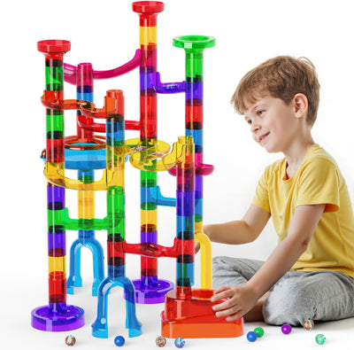 Marble Run, 109Pcs Marble Maze Game Building Toys for Kid, Upgrade Mable Track Race Construction STEM Learning Toy