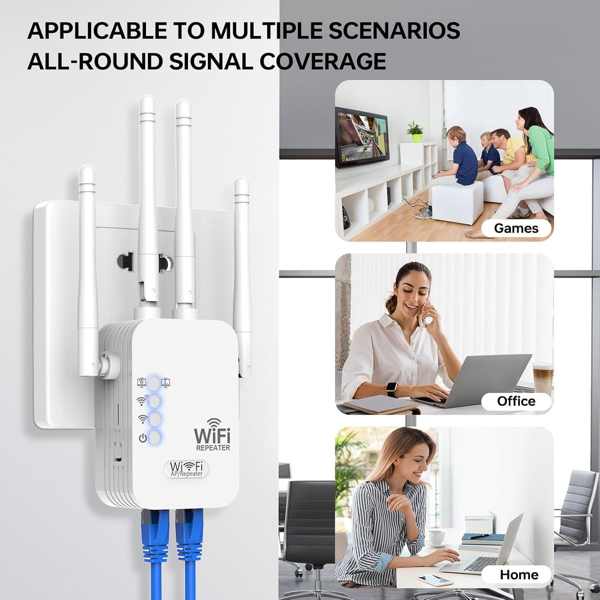 WiFi Extender, WiFi Extenders Signal Booster for Home Up to 8500 sq.ft and 45 Devices, WiFi Range Extender, Wireless