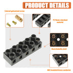 JAMHER 3PCS Dual Rows Terminal Block 500V 20A 5 Position Screw