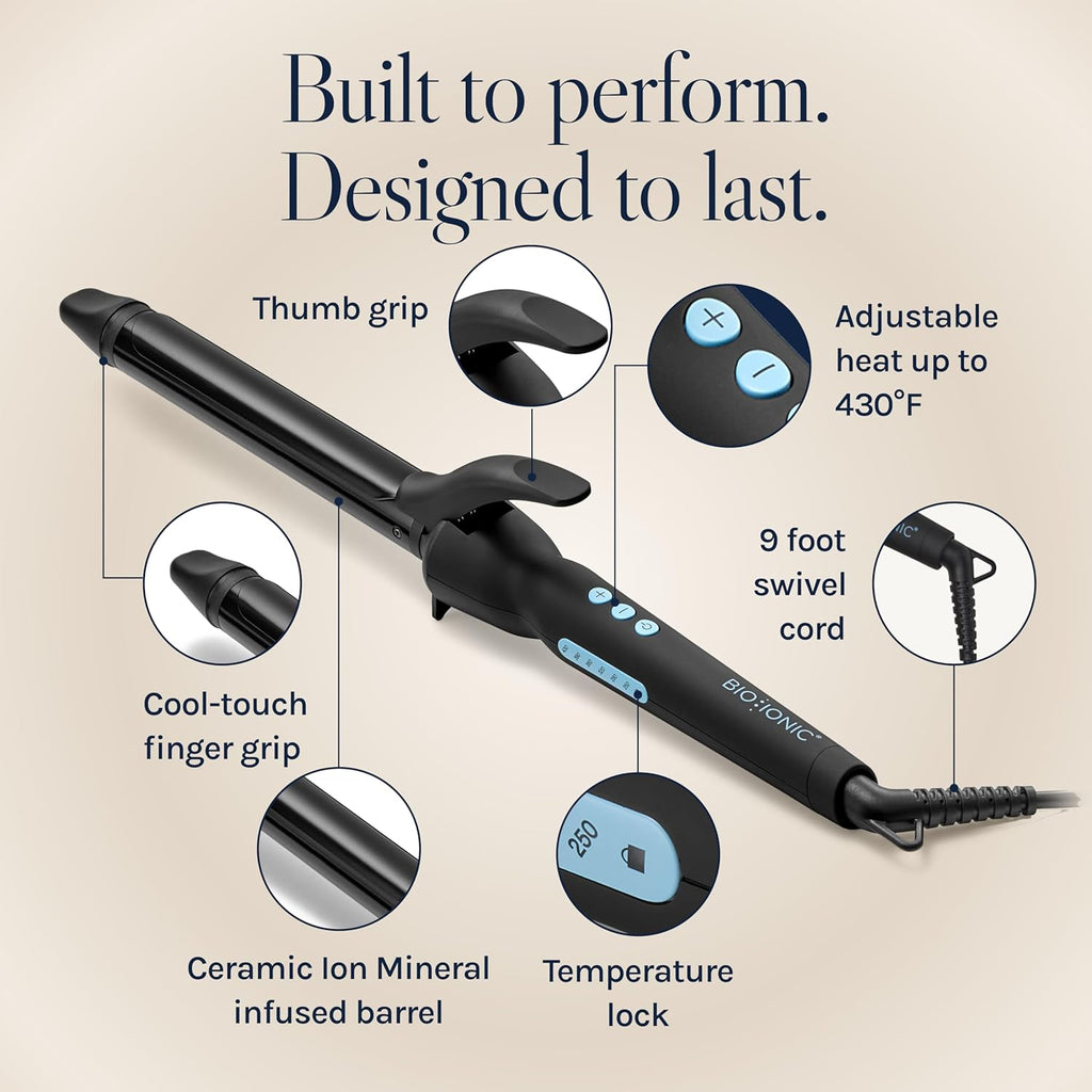 Long Barrel Curling Iron, Moisture Heat Technology & NanoIonic MX | Versatile Curling Styler with Longer Barrel for