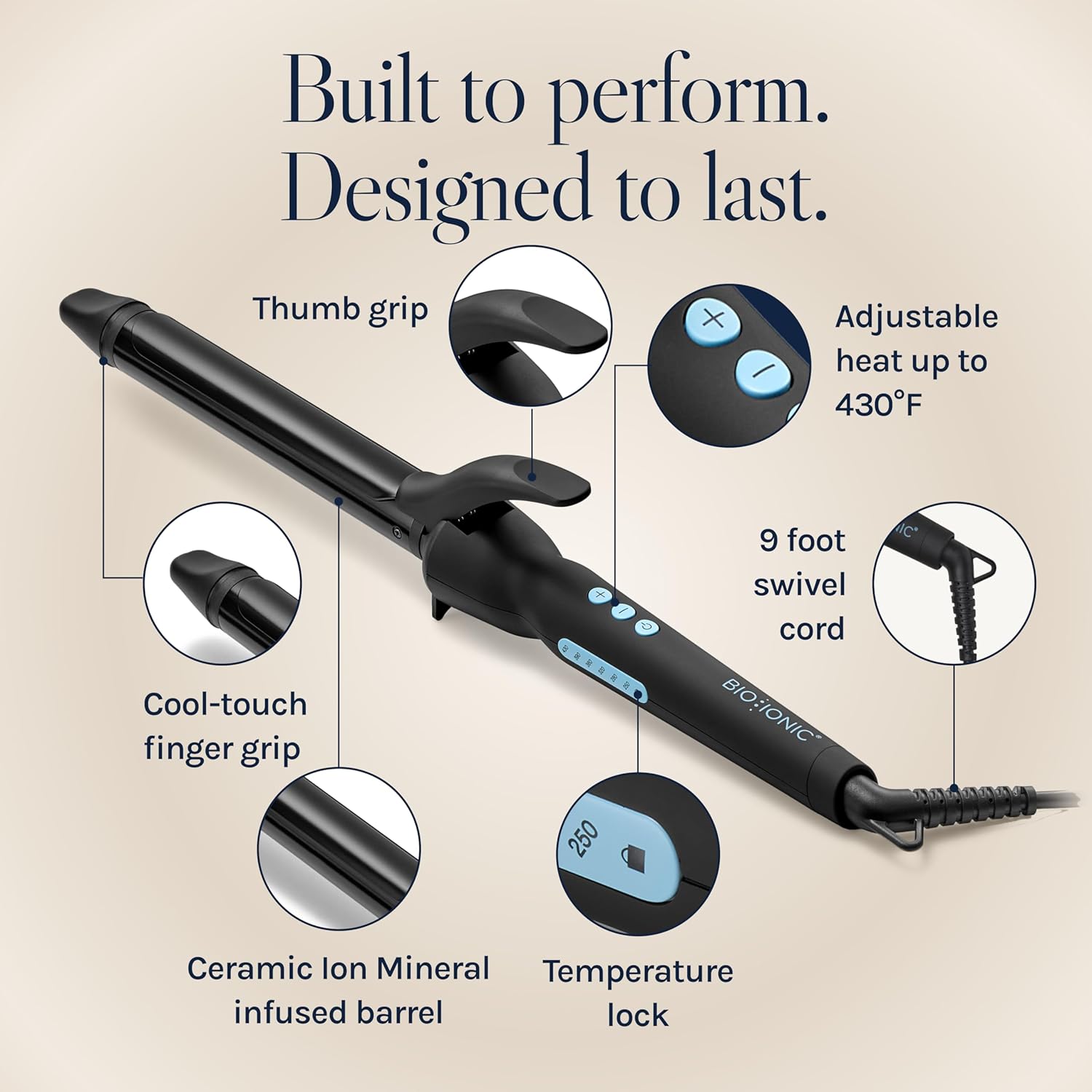 Long Barrel Curling Iron, Moisture Heat Technology & NanoIonic MX | Versatile Curling Styler with Longer Barrel for