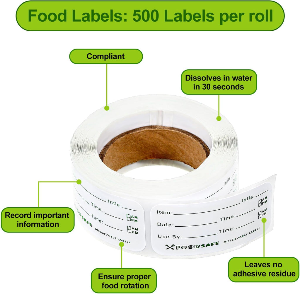 1500 Pcs Removable Food Labels for Restaurant Containers, 1 x 2 Inch