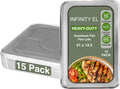 15 Pack Aluminum Pans Lids, Disposable Foil Lids, (Full-Size)