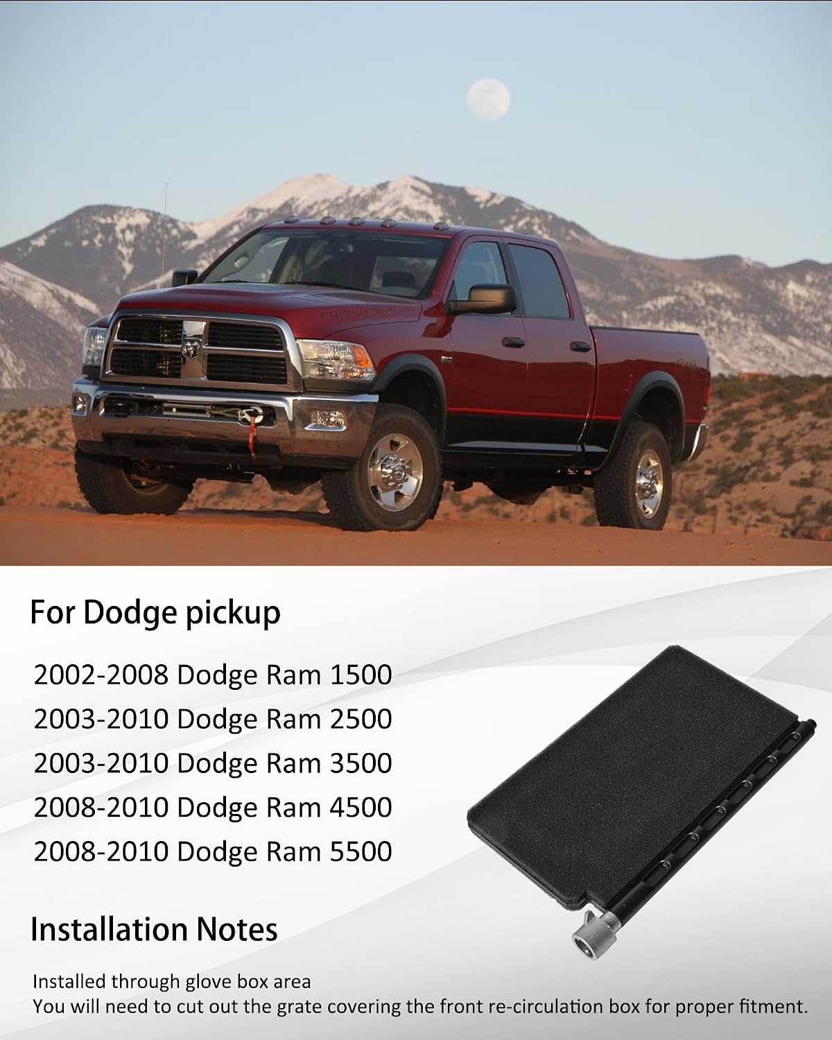 Heater HVAC Blend Door Recirculation Repair Kit 5073962AA Compatible with 2002-2010 Dodge Ram 1500 Ram 2500 Ram 3500 Ram 4500 Ram 5500 Replace# 68004226AA 68004226AB 902-325