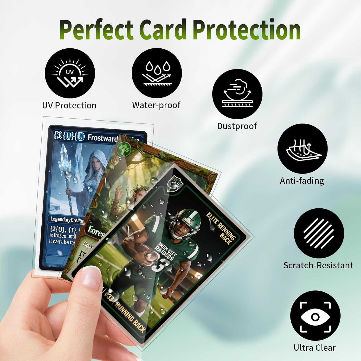 600 Counts Card Sleeves for Trading Cards, Soft Penny Sleeves Clear Baseball Card Protector Sleeve Perfect fit MTG