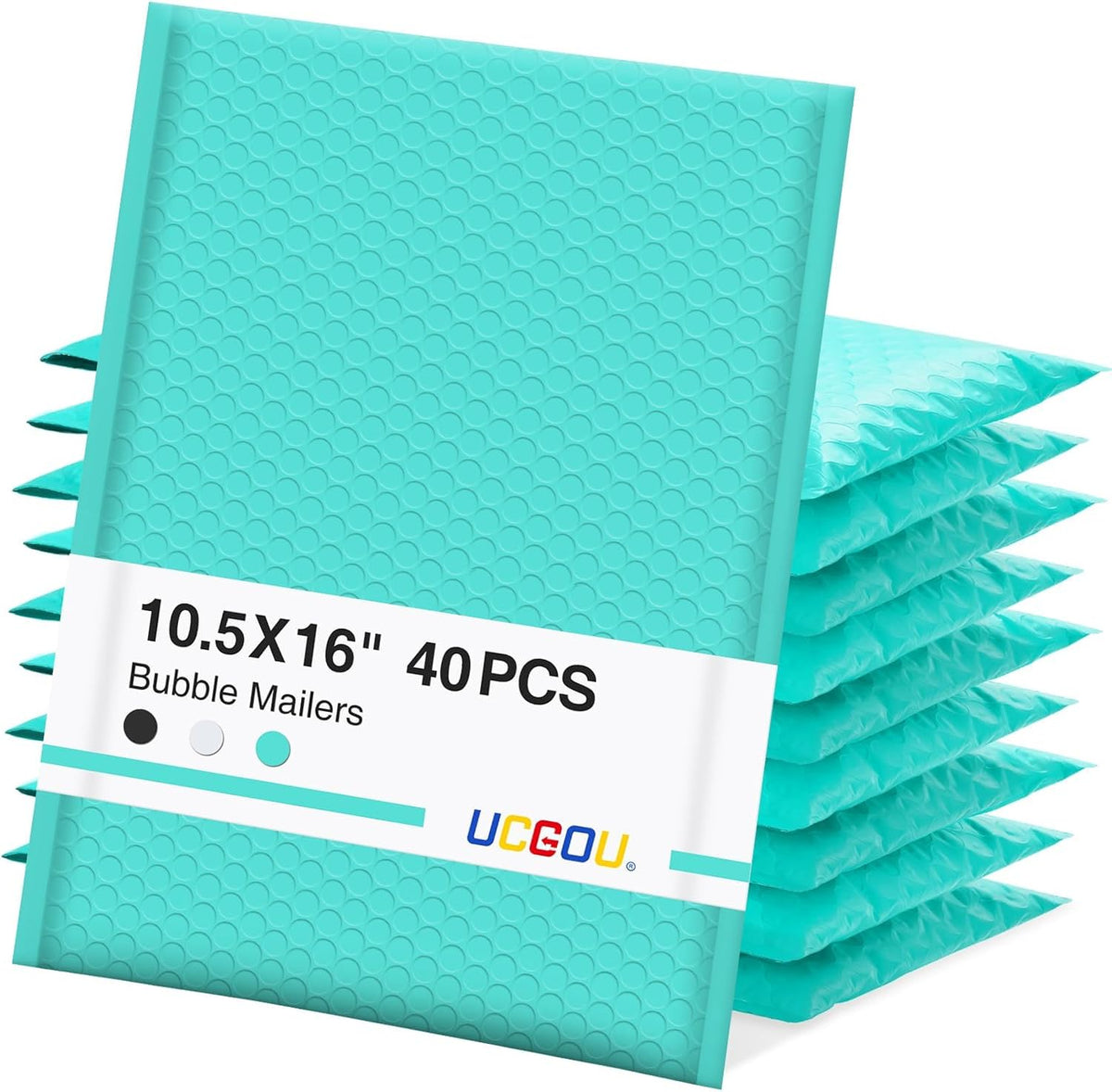 Bubble Mailers 10.5x16" 40 Pack Usable Size 10.5x15" Teal Padded