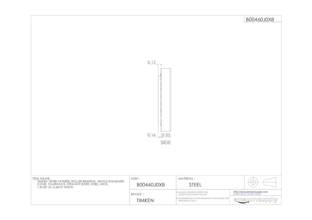 Timken Tapered Roller Bearing Cone - 18780