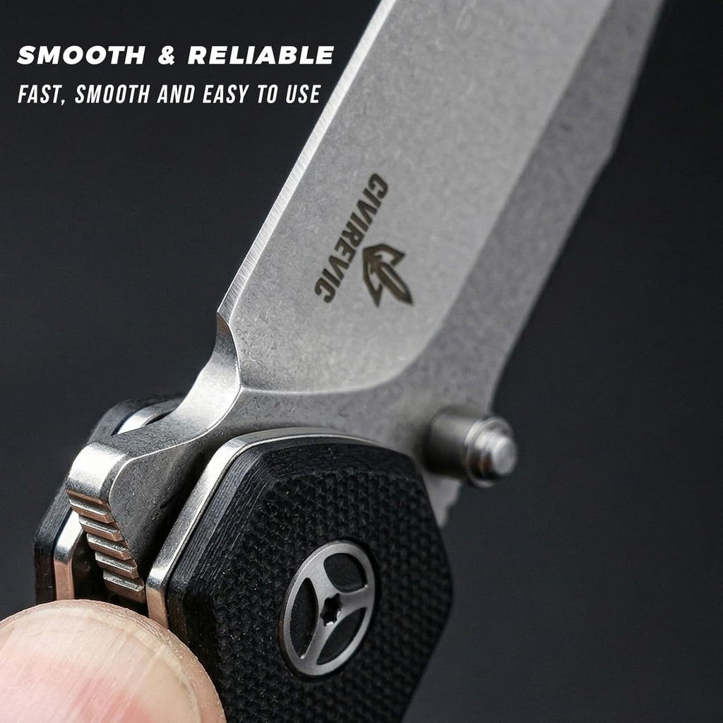 EDC Folding Pocket Knife with G10 Handle and 1.4116 Steel | 3.15" Stonewashed Blade, Lightweight Design for Work and